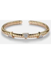 Marina B - Armreif Trisolina 3 Station Aus 18Kt Gelbgold Mit Diamanten - Lyst
