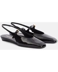Prada - Patent Leather Slingback Flats - Lyst