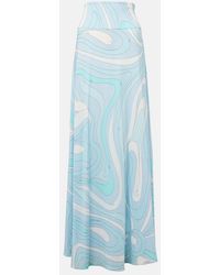 PUCCI - Marmo High-Rise Satin Jersey Maxi Skirt - Lyst