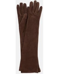 Brunello Cucinelli - Handschuhe Aus Veloursleder - Lyst