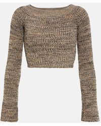 Chloé - Cropped Cashmere-blend Sweater - Lyst