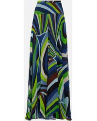 Emilio Pucci - Printed Silk Chiffon Maxi Skirt - Lyst