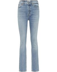 RE/DONE Double Needle High-rise Slim Jeans - Blue