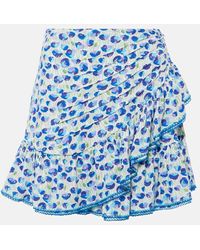 Poupette - Mabelle Printed Shirred Miniskirt - Lyst