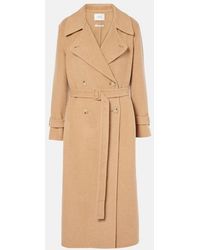 Vince - Belted Double-Breasted Wool Coat - Lyst