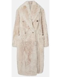 Brunello Cucinelli - Double-Breasted Shearling Coat - Lyst