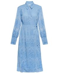 Ganni - Lace Shirt Dress - Lyst