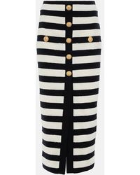 Balmain - Jupe Midi Rayee - Lyst