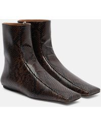 Stella McCartney - Snake-Effect Ankle Boots - Lyst