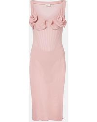 Magda Butrym - Floral-Applique Silk-Blend Bustier Dress - Lyst