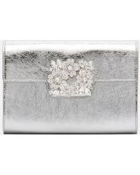 Roger Vivier - Clutch Efflorescence Mini Aus Metallic-Leder - Lyst