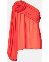 FARM Rio - Floral-Applique One-Shoulder Top - Lyst