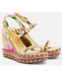 Christian Louboutin - Pyra Clou Embellished Espadrille Wedges - Lyst