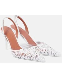 AMINA MUADDI - Lori 90 Leather Slingback Pumps - Lyst