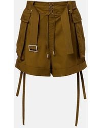McQueen - Belted Cotton Shorts - Lyst