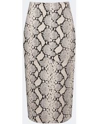 Rohe - Snake-Effect Leather Midi Skirt - Lyst