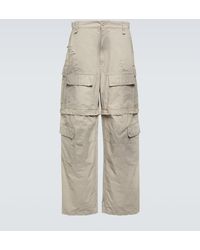 Balenciaga - Convertible Distressed Cotton Cargo Pants - Lyst