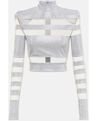 Balmain - Cropped-Pullover Mit Mesh - Lyst