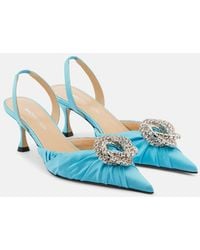 Mach & Mach - Galaxy 65 Satin Slingback Pumps - Lyst