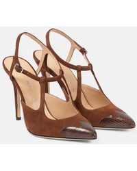 Alessandra Rich - Pumps slingback in suede - Lyst