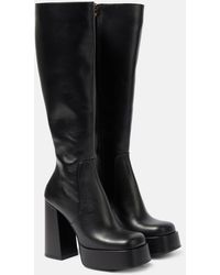 Versace - Aevitas Leather Platform Knee-high Boots - Lyst