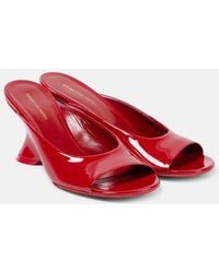 Dries Van Noten - Patent Leather Wedge Mules - Lyst