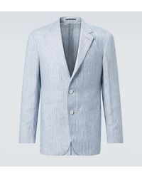 dunhill - Striped Linen-Blend Blazer - Lyst