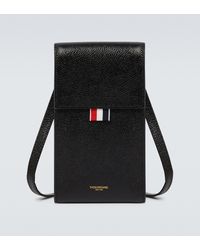 Thom Browne Leather Phone Holder Bag - Black
