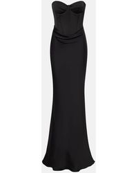 ROTATE BIRGER CHRISTENSEN - Draped Satin Corset Gown - Lyst
