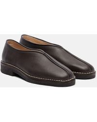 Lemaire - Piped Leather Loafers - Lyst