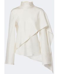 Rohe - Caped Silk Satin Turtleneck Top - Lyst