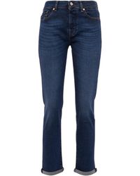 7 For All Mankind Mid-Rise Cropped Jeans Asher - Blau