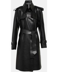 Norma Kamali - Faux Leather Trench Coat - Lyst