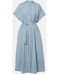 Jil Sander - Belted Cotton Poplin Shirt Dress - Lyst