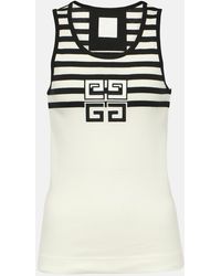 Givenchy - Top a righe senza maniche con logo 4g - Lyst