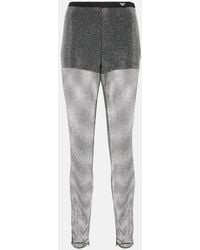 Prada - Embellished Mesh Pants - Lyst