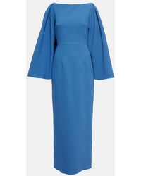 Emilia Wickstead - Niesha Crepe Midi Dress - Lyst