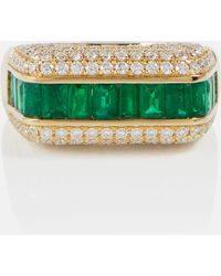 Rainbow K - Empress 18kt Gold Ring With Emeralds And Diamonds - Lyst