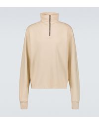 Les Tien Cotton Jersey Half-zip Sweatshirt - Natural