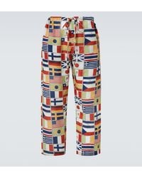 Bode - International Printed Linen Straight Pants - Lyst
