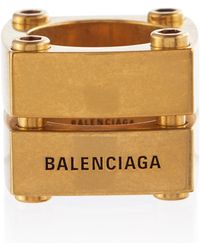 Balenciaga Gear Plate Ring - Metallic