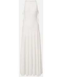 Alaïa - Cotton-Blend Crepe Maxi Dress - Lyst