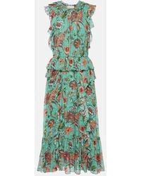 Ulla Johnson - Midikleid Adrienne Aus Seidenchiffon - Lyst