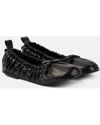 Acne Studios - Bow-Detail Leather Ballet Flats - Lyst