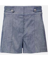 Veronica Beard - Runo High-Rise Linen-Blend Shorts - Lyst