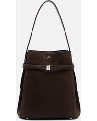 TOTEME - Belted Suede Bucket Bag - Lyst