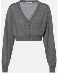 Prada - Cropped Cashmere Cardigan - Lyst