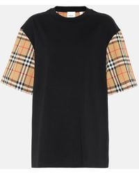 Burberry - T-shirt Carrick in cotone check - Lyst