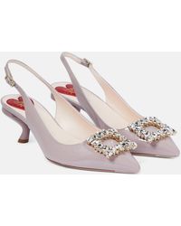 Roger Vivier - Virgule Patent Leather Slingback Pumps - Lyst