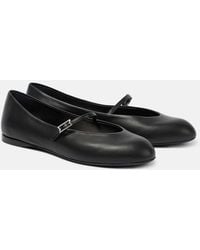 Max Mara - Leather Mary Jane Ballet Flats - Lyst